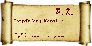 Porpáczy Katalin névjegykártya